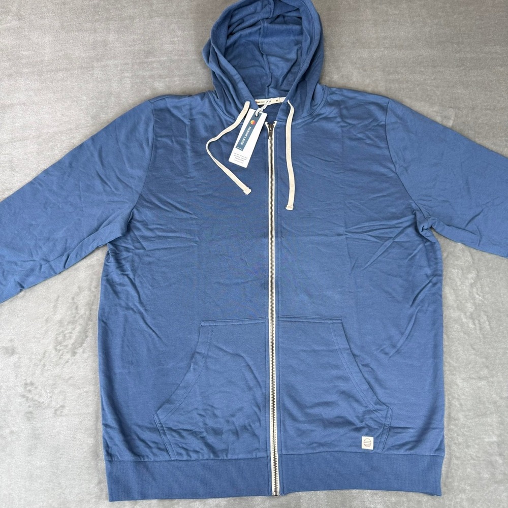 Marine Layer Afternoon Full Zip Hoodie Mens XL Faded Navy Blue $98 USA New NWT - Picture 2 of 7